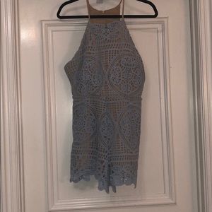 Blue Romper with Nude Undertones